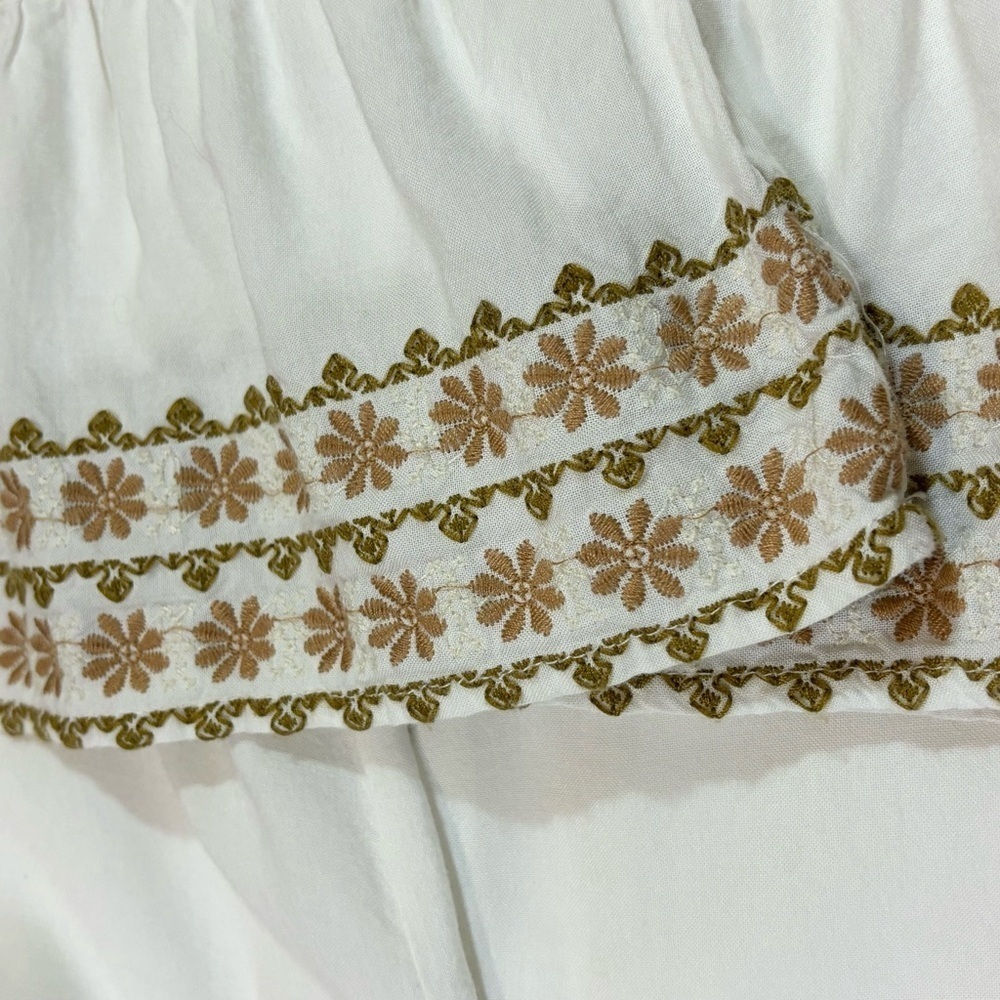 Embroidered Floral Womens Boho Top Bell Sleeves - Picture 6 of 9